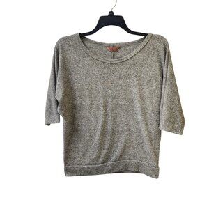 SJS Grey Soft Batwing Sleeve Sweater Women's XL Crew Neck Casual